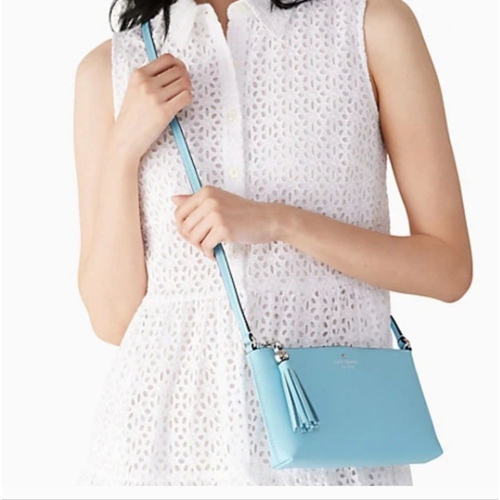 kate spade Light Blue Leather Crossbody Bag